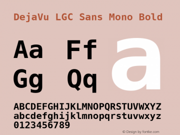 DejaVu LGC Sans Mono Bold Version 2.27 Font Sample