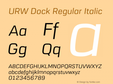 URW Dock Italic Version 1.000;hotconv 1.0.105;makeotfexe 2.5.65592图片样张