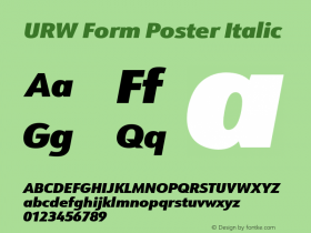 URWForm-PosterItalic Version 1.000;PS 1.00;hotconv 1.0.57;makeotf.lib2.0.21895图片样张