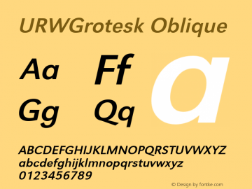 URWGrotesk Oblique Version 1.00图片样张