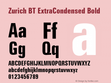 Zurich BdXCn BT Bold Version 1.02图片样张