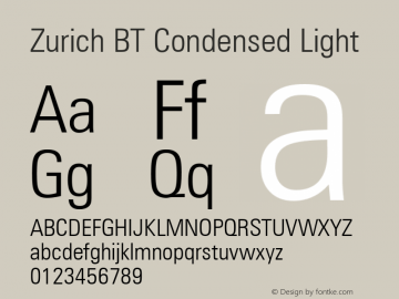 Zurich LtCn BT Light Version 1.02图片样张