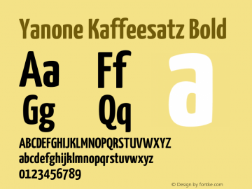 Yanone Kaffeesatz Bold Version 2.002图片样张