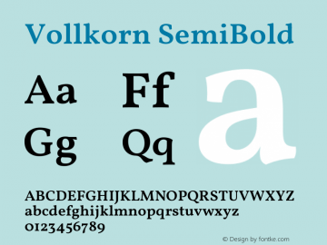 Vollkorn SemiBold Version 5.001图片样张