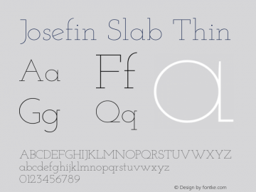 Josefin Slab Thin Version 2.000图片样张