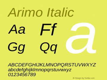 Arimo Italic Version 1.33图片样张