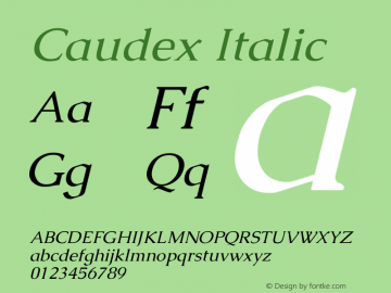 Caudex Italic Version 1.01图片样张