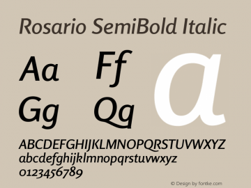 Rosario SemiBold Italic Version 1.201图片样张
