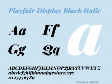 Playfair Display Black Italic Version 1.203图片样张