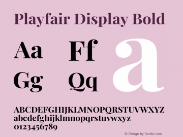 Playfair Display Bold Version 1.203图片样张