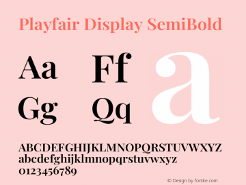 Playfair Display SemiBold Version 1.203图片样张