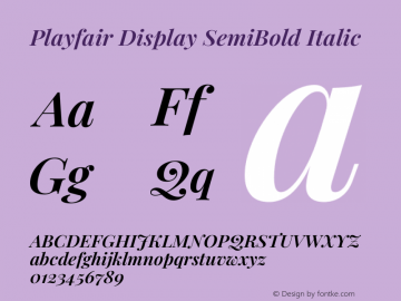 Playfair Display SemiBold Italic Version 1.203图片样张