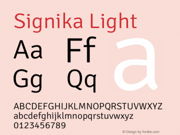 Signika Light Version 2.001图片样张
