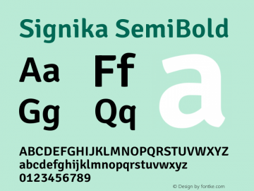 Signika SemiBold Version 2.001图片样张