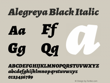 Alegreya Black Italic Version 2.009图片样张