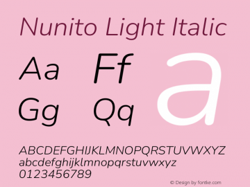 Nunito Light Italic Version 3.602图片样张