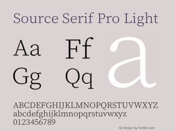 Source Serif Pro Light Version 3.001;hotconv 1.0.111;makeotfexe 2.5.65597图片样张