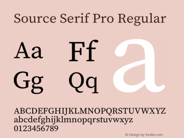 Source Serif Pro Version 3.001;hotconv 1.0.111;makeotfexe 2.5.65597图片样张