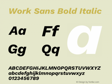 Work Sans Bold Italic Version 2.012图片样张