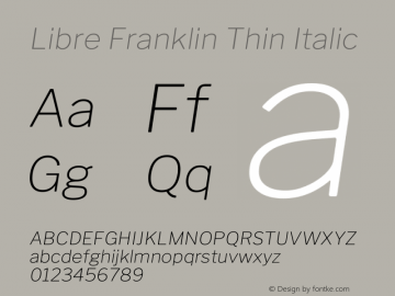 Libre Franklin Thin Italic Version 2.000图片样张