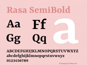 Rasa SemiBold Version 2.004图片样张