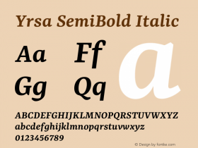 Yrsa SemiBold Italic Version 2.004图片样张