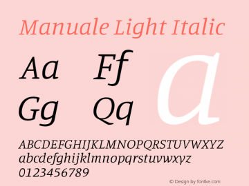 Manuale Light Italic Version 1.002图片样张