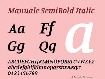 Manuale SemiBold Italic Version 1.002图片样张