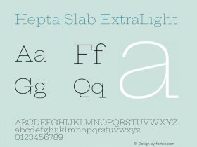 Hepta Slab ExtraLight Version 1.102图片样张