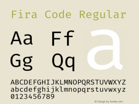 Fira Code Regular Version 5.002图片样张
