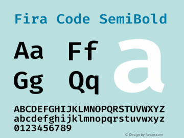 Fira Code SemiBold Version 5.002图片样张