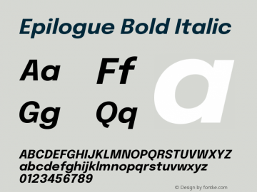 Epilogue Bold Italic Version 2.112图片样张