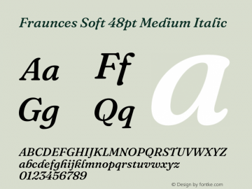 Fraunces Soft 48pt Medium Italic Version 1.000;[b76b70a41]图片样张