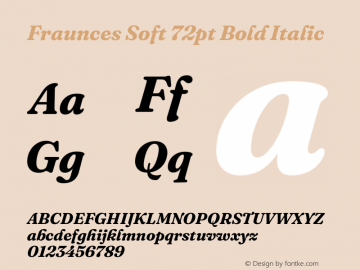 Fraunces Soft 72pt Bold Italic Version 1.000;[b76b70a41]图片样张