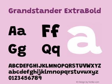 Grandstander ExtraBold Version 1.200图片样张