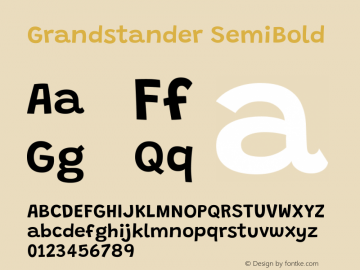 Grandstander SemiBold Version 1.200图片样张