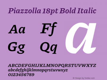 Piazzolla 18pt Bold Italic Version 2.005图片样张