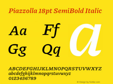 Piazzolla 18pt SemiBold Italic Version 2.005图片样张