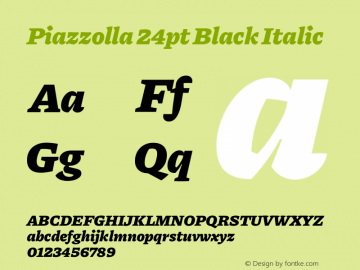 Piazzolla 24pt Black Italic Version 2.005图片样张