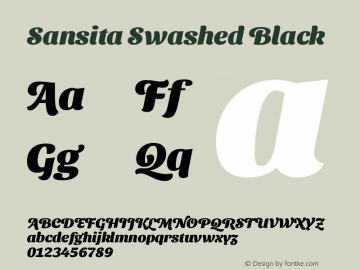 Sansita Swashed Black Version 1.003图片样张