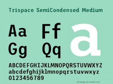 Trispace SemiCondensed Medium Version 1.210图片样张