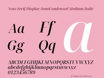 Noto Serif Display SemiCondensed Medium Italic Version 2.003图片样张