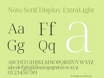 Noto Serif Display ExtraLight Version 2.003图片样张