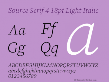 Source Serif 4 18pt Light Italic Version 4.004;hotconv 1.0.116;makeotfexe 2.5.65601图片样张