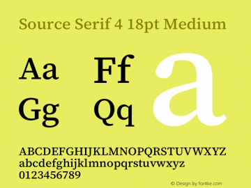 Source Serif 4 18pt Medium Version 4.004;hotconv 1.0.116;makeotfexe 2.5.65601图片样张