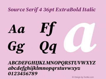 Source Serif 4 36pt ExtraBold Italic Version 4.004;hotconv 1.0.116;makeotfexe 2.5.65601图片样张