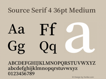 Source Serif 4 36pt Medium Version 4.004;hotconv 1.0.116;makeotfexe 2.5.65601图片样张
