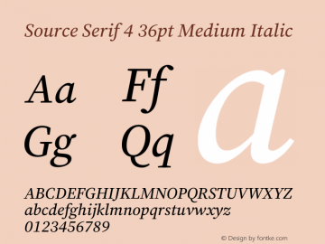 Source Serif 4 36pt Medium Italic Version 4.004;hotconv 1.0.116;makeotfexe 2.5.65601图片样张