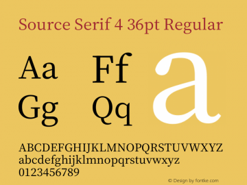 Source Serif 4 36pt Regular Version 4.004;hotconv 1.0.116;makeotfexe 2.5.65601图片样张