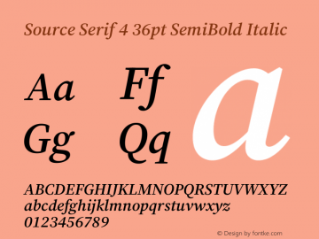 Source Serif 4 36pt SemiBold Italic Version 4.004;hotconv 1.0.116;makeotfexe 2.5.65601图片样张